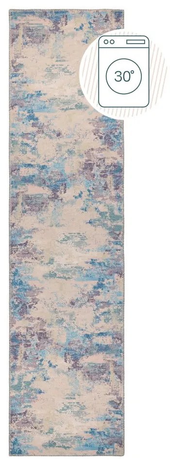 Kék-lila mosható futószőnyeg újrahasznosított szálkeverékből 60x230 cm Reid – Flair Rugs