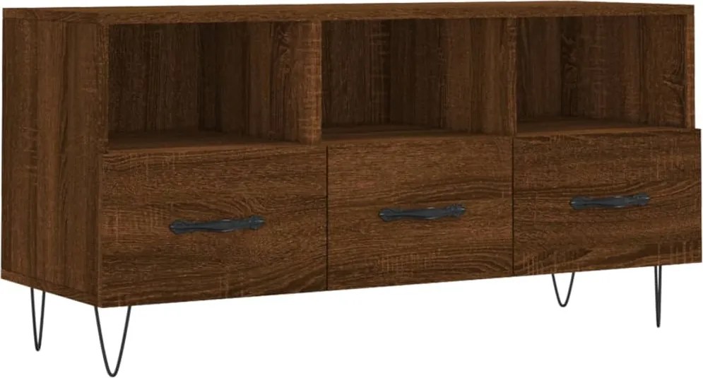 vidaXL barna tölgyszínű szerelt fa TV-szekrény 102 x 36 x 50 cm