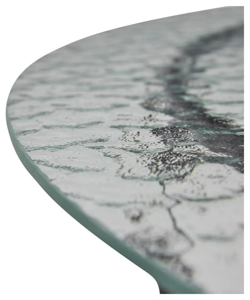 Fekete kerek dohányzóasztal üveg asztallappal ø 80 cm Orbit – Hübsch