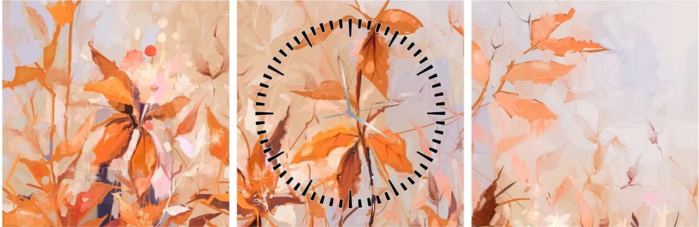 Kép - Festett virágok (órával) (90x30 cm)