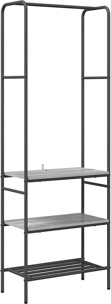 vidaXL Ruhafogó polcokkal Szürke sonoma 60 x 30 x 171 cm Faanyag