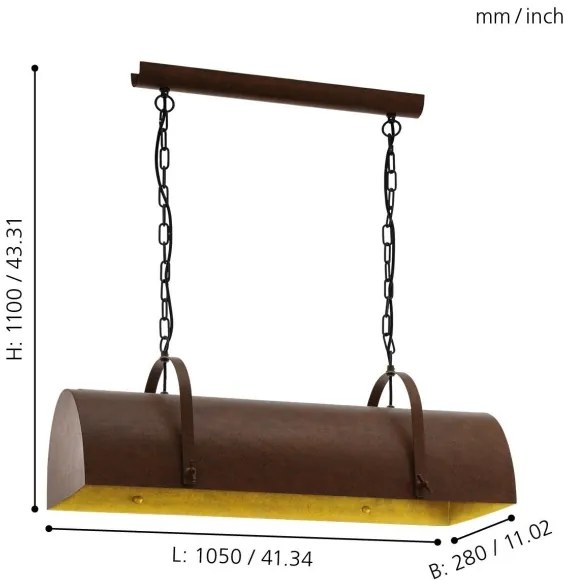 Eglo 49702 - Láncos csillár DEERHURST 3xE27/60W/230V