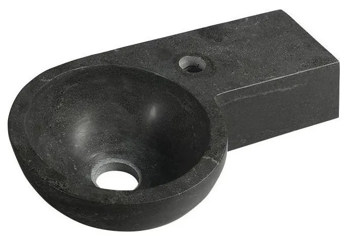 Sapho - Sarok falra szerelhető mosdó BLOK 40x23 cm jobb/antracit