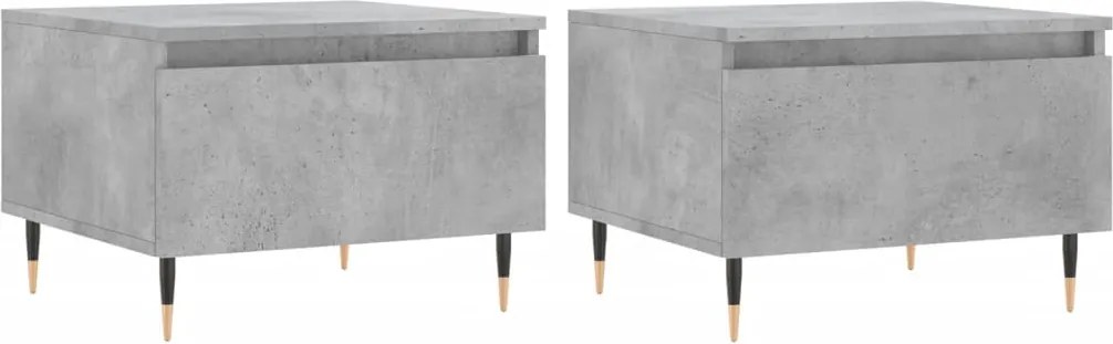 vidaXL 2 db betonszürke szerelt fa dohányzóasztal 50 x 46 x 35 cm