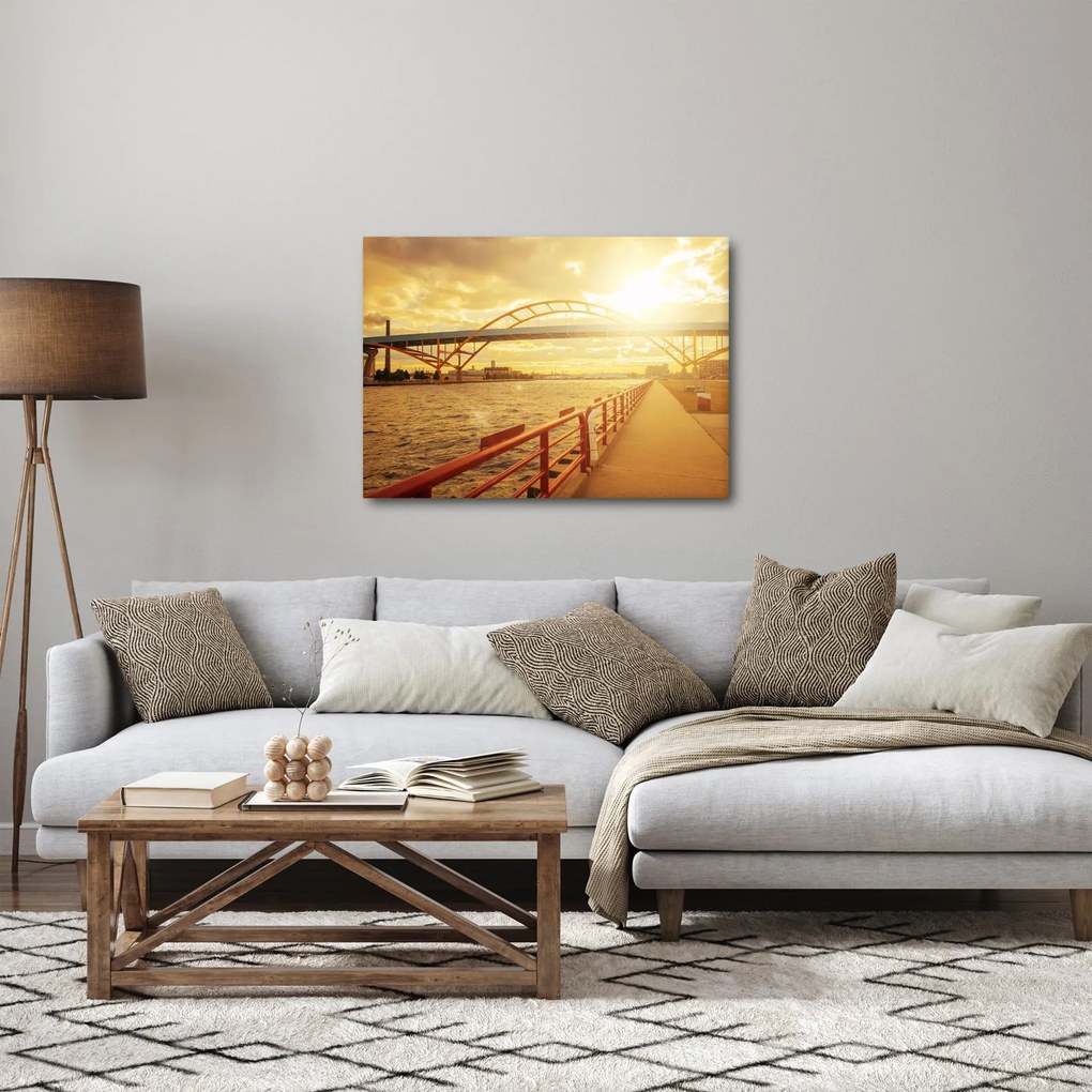 Kép a hídról napnyugtakor (70x50 cm)