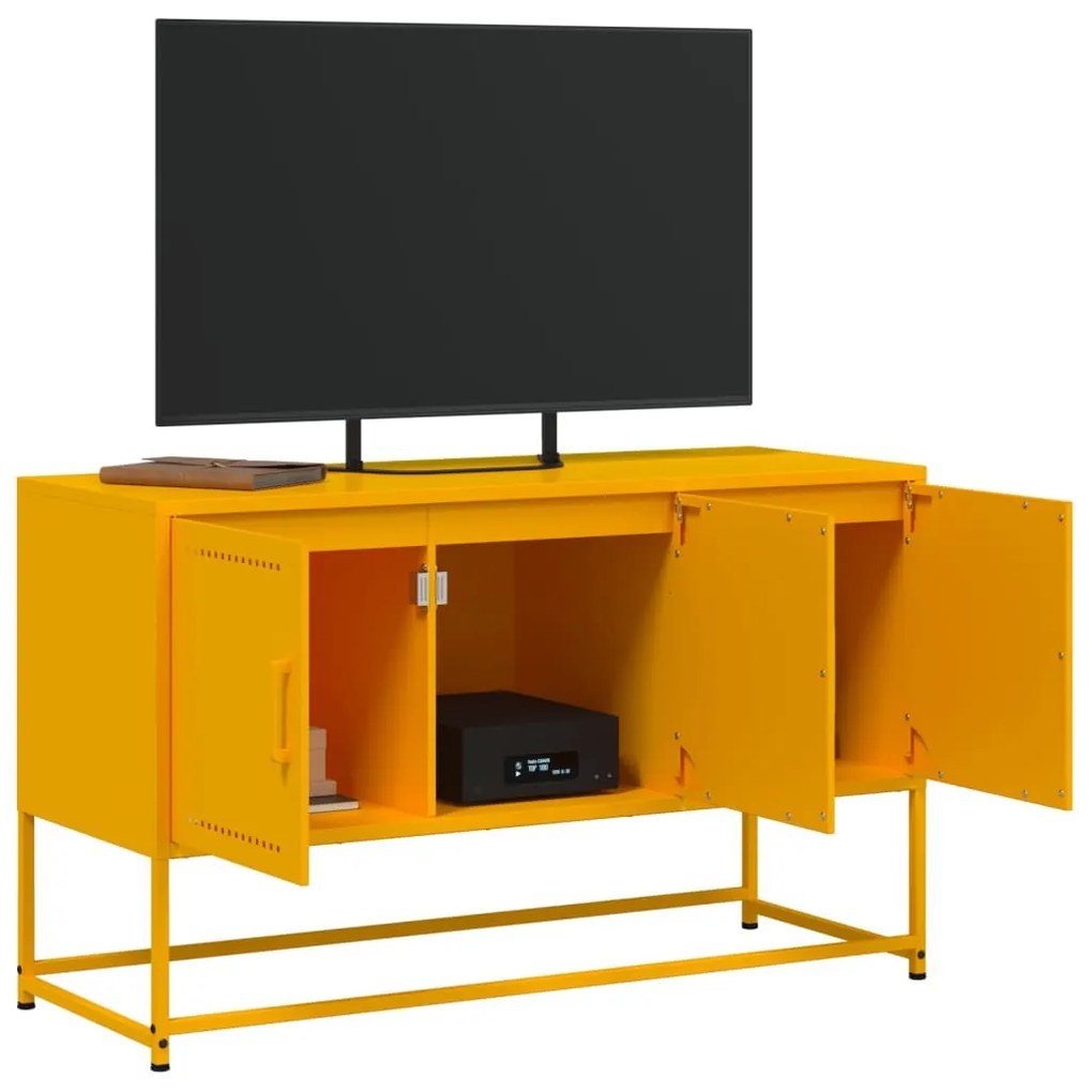 mustársárga acél TV-szekrény 100,5x39x60,5 cm
