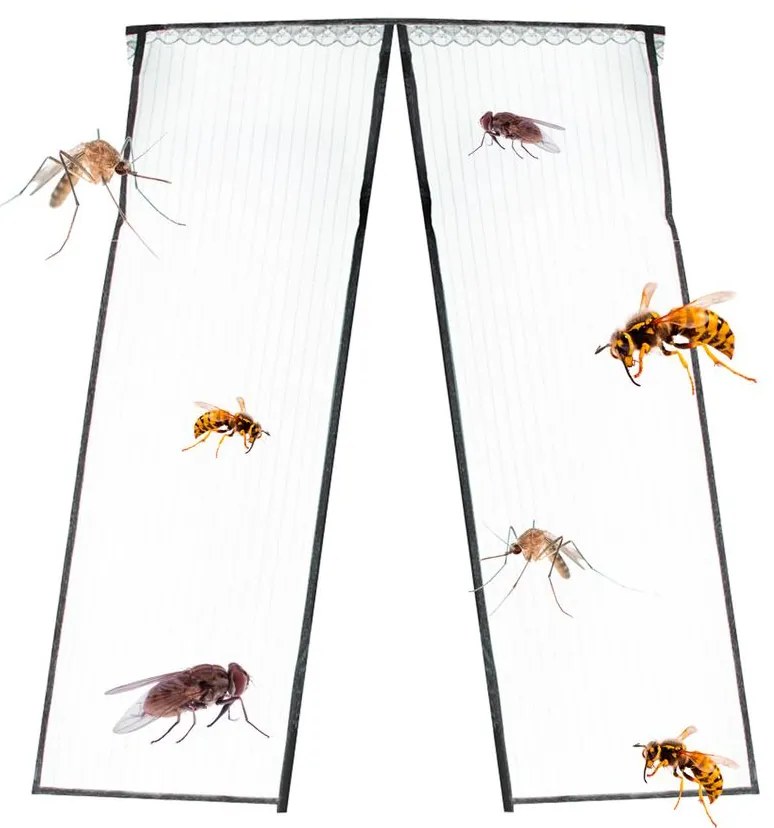 230 x 160 cm-es extra széles mágneses szúnyogháló, poloskaháló, fekete