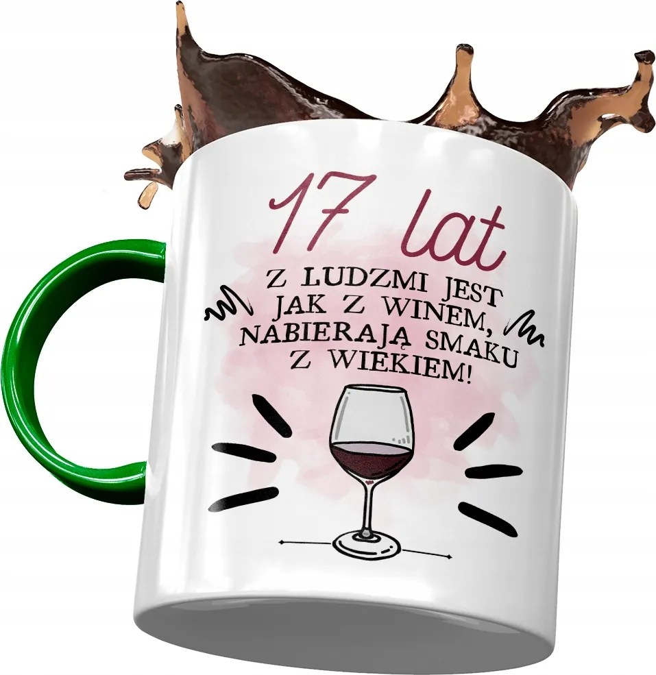 Zöld Bögre Születésnapra 17 17. 17. Ajándék Nyomtatott Fotóval