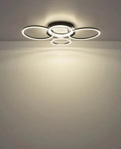 Globo 48477-40C - ALVIS LED mennyezeti lámpa, 40W, 230V, 4000K, 72x52 cm, fekete