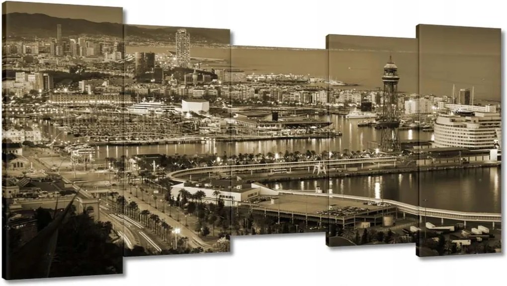 Festmények 150x80 Barcelona Éjszakai tájkép