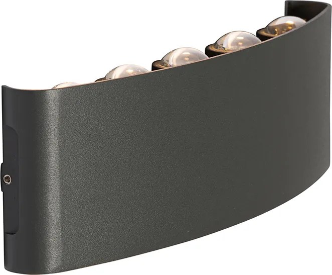 Kültéri fali lámpa sötétszürke LED-del 10-lámpás IP54 - Silly