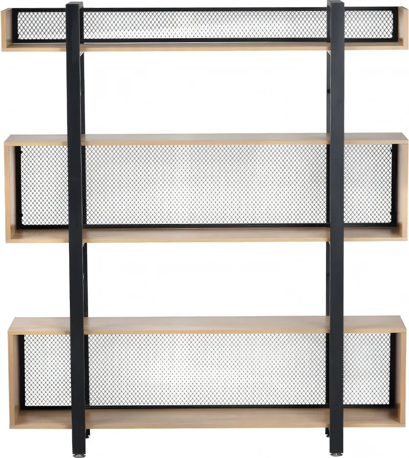 3 polcos polcállvány, tölgy/fekete, KILIS NEW TYP 4