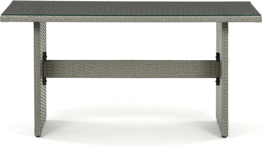 Kerti bútor garnitúra 140x70x60 cm, polyrattan, szürke, AZS-A1719 GREY