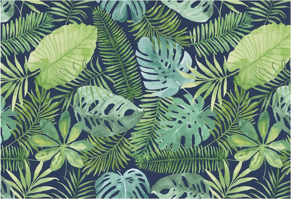 Stílusos Dekoratív Fotótapéta Trópusi levelek 152x104 Ragasztó