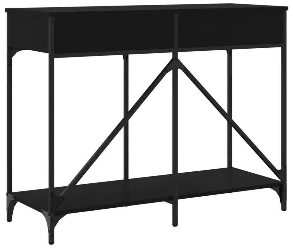 fekete szerelt fa tálalóasztal 100 x 39 x 78,5 cm