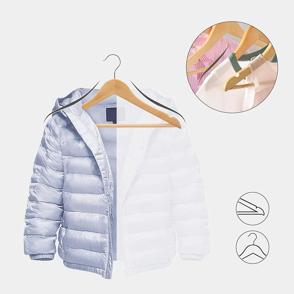 10 darabos gyerekruha akasztók, nadrágakasztóval 35 x 20 x 1,2 cm, natúr