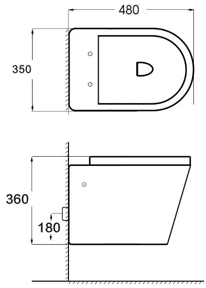 Akasztós készlet GEBERIT Duofix Basic + WC RICO Rimless 48 x 35 cm + lassan eső deszka Slim, fehér, 3372XX00 + 39040100