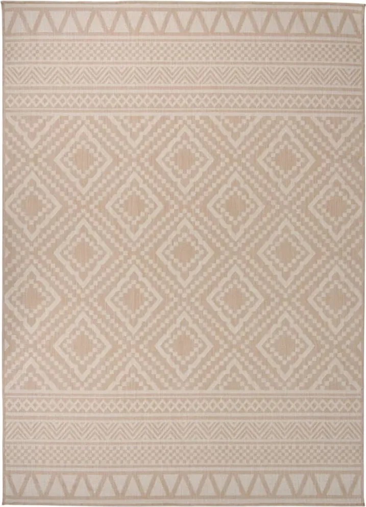 vidaXL barna csíkos lapos szövésű kültéri szőnyeg 200 x 280 cm