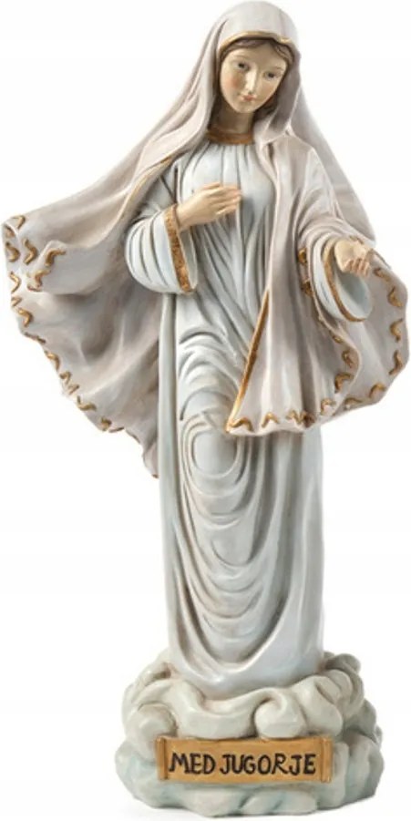 Szűz Mária figura Medziugorie- Medjugorje- 12,5cm magas, Kézzel Festett