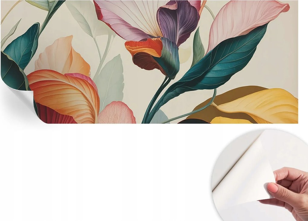 Dekoratív öntapadós fotótapéta Hálószobába Színes virágok 250x104 cm