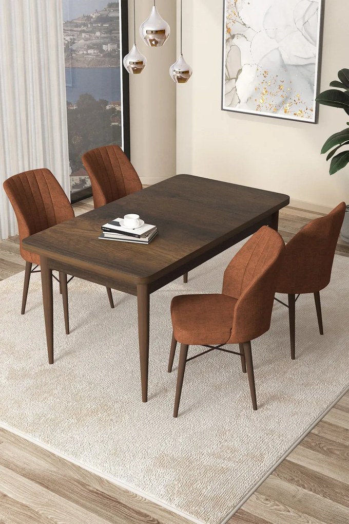 Arp étkezőgarnitúra, barokk-téglavörös, 110 cm