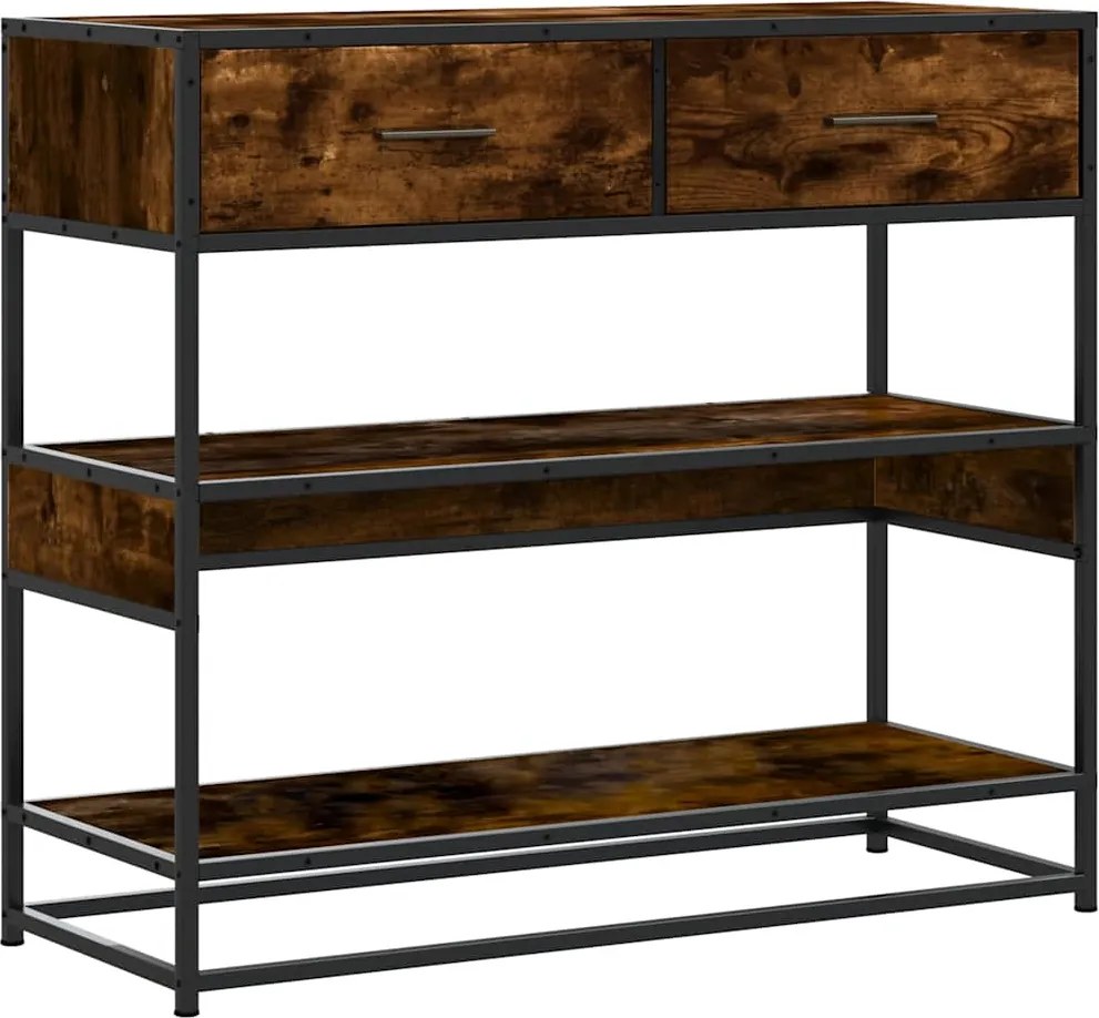 vidaXL füstös tölgy színű szerelt fa tálalóasztal 90x35x80 cm