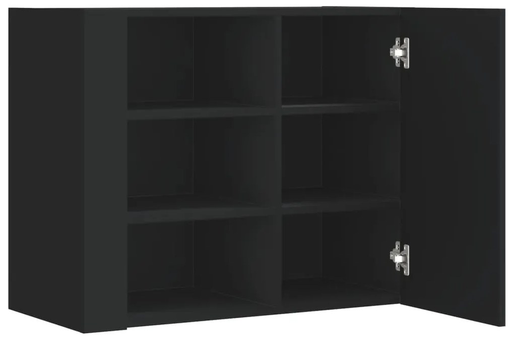 fekete szerelt fa faliszekrény 75 x 35 x 60 cm