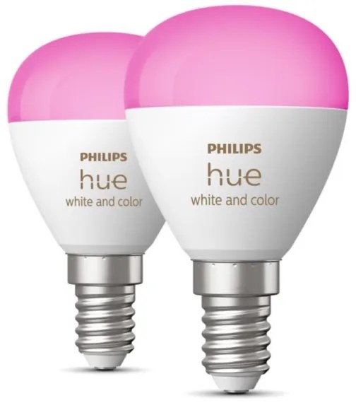 KÉSZLET 2x LED RGBW Dimmelhető izzó Philips Hue WACA P45 E14/5,1W/230V