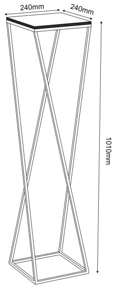 Virágállvány 100x24 cm fekete
