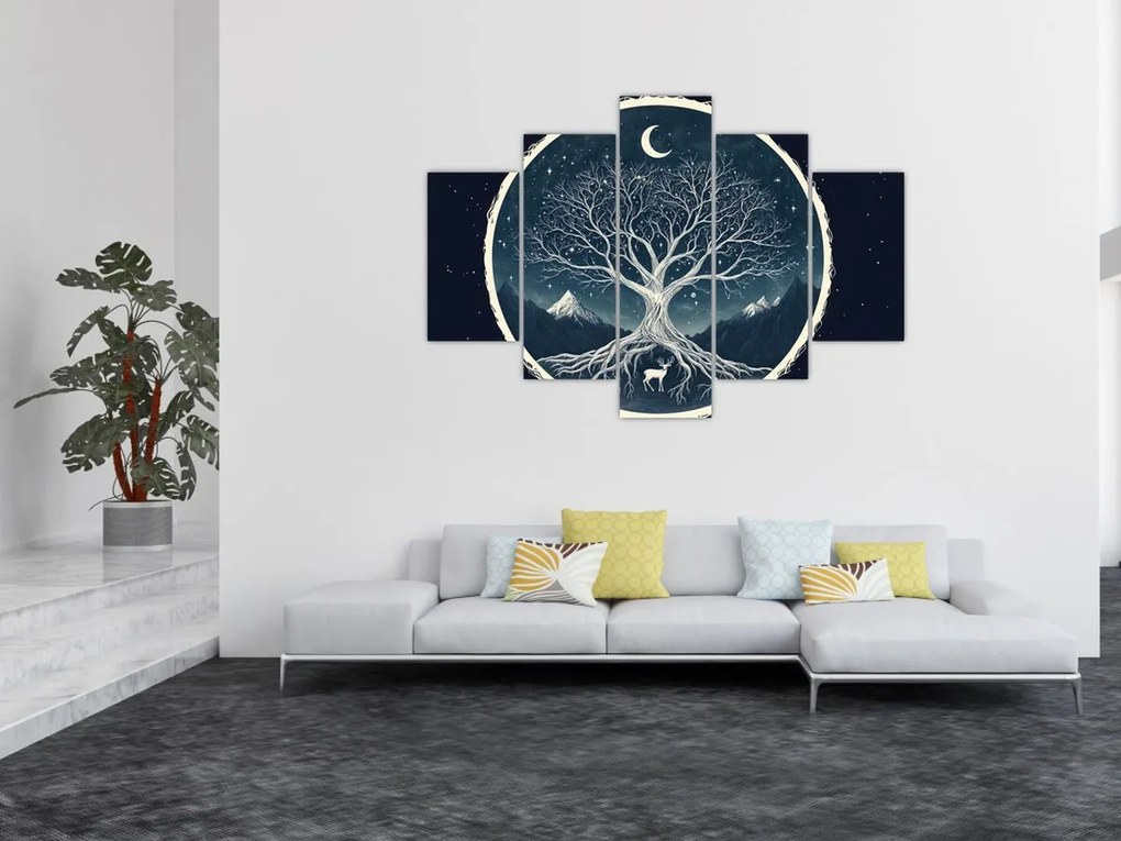 Kép – Mágikus fa szarvassal II. (150x105 cm)