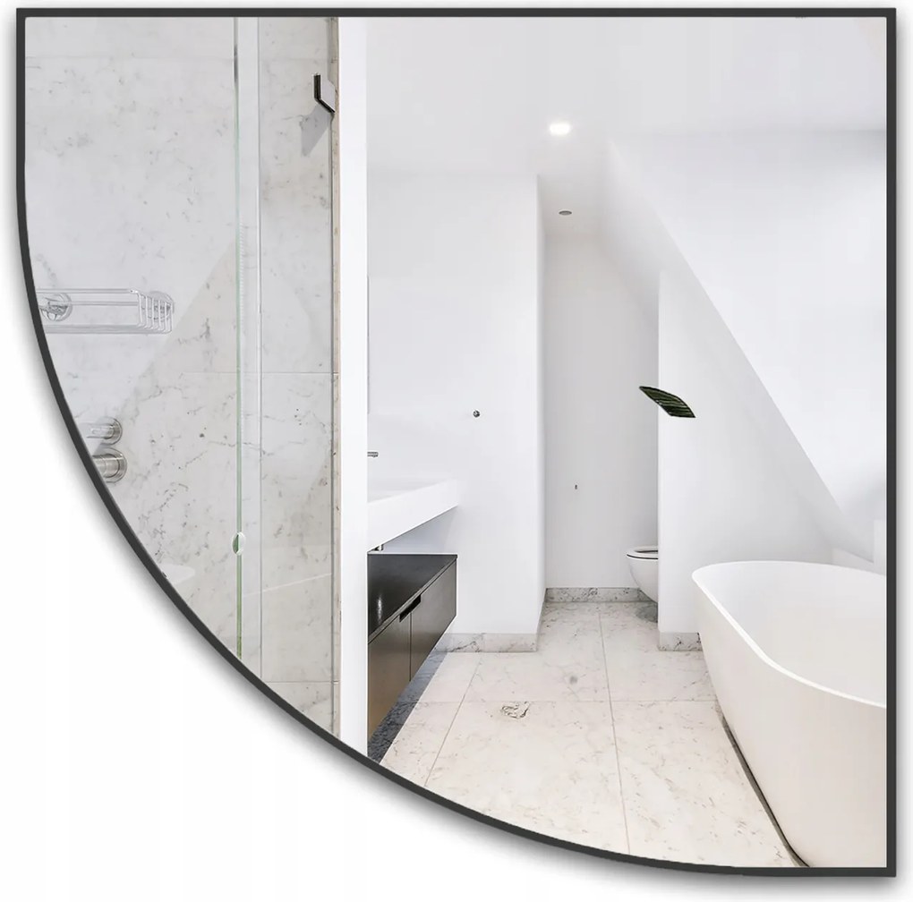 Tükör Negyed kör fekete Mdf keretben 150x150