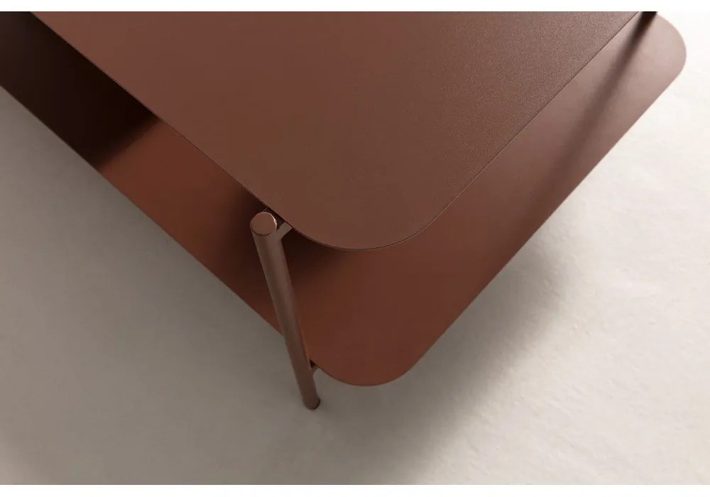 Terrakotta színű fém dohányzóasztal 58x90 cm Beatrix – MOME