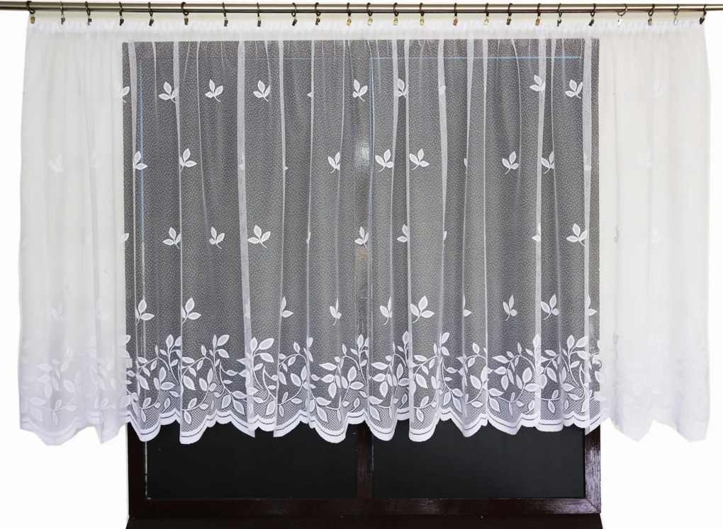 Mg Függöny jacquard Z043 Fehér 200X160 szalaggal M