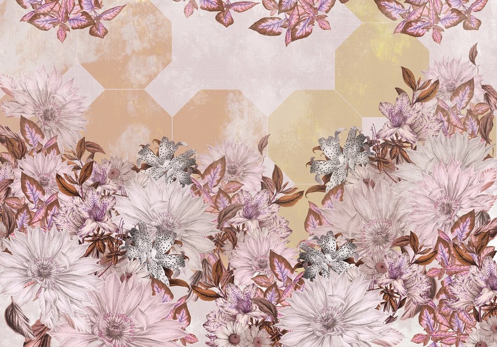 Fali fotótapéta flizelin m2 rózsaszín virágok