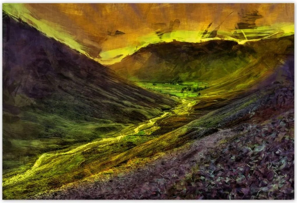 Poszterek 155x105 Folyó a völgyben Tájkép