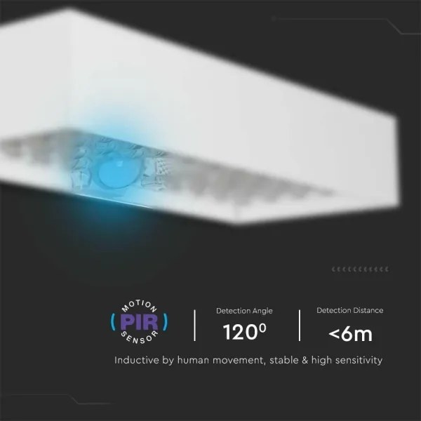 LED Napelemes érzékelős fali lámpa LED/6W/3,7V IP65 4000K 3000 mAh fehér