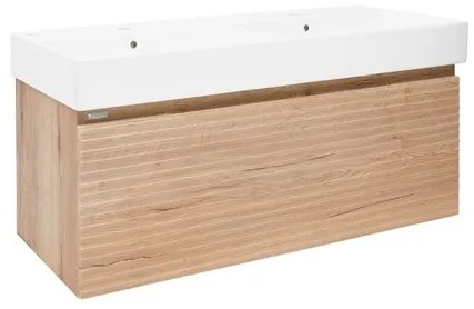Naturel Savona Fürdőszobaszekrény mosdóval 118x43x44,8 cm halifax tölgy matt SAVONA120DHU2