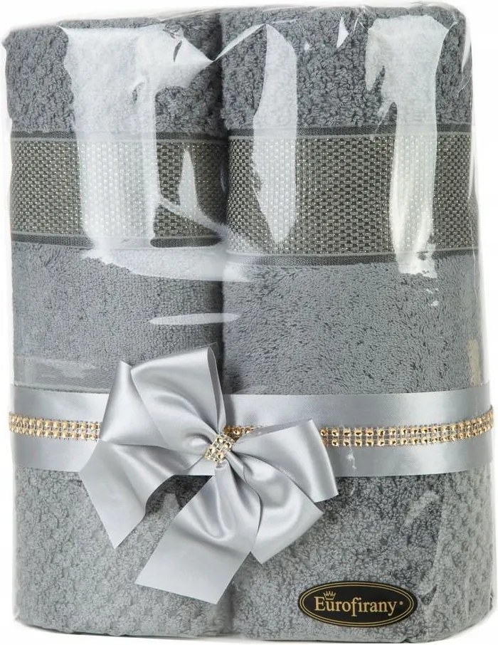 Törölköző szett 2db-os Milan acél ajándék szett