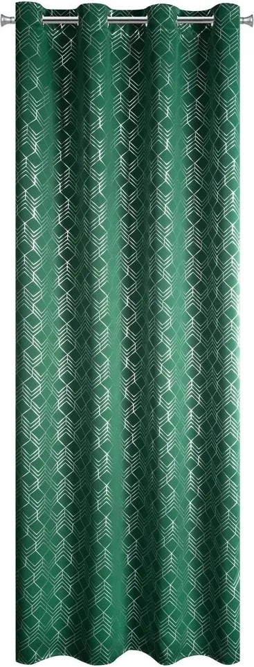 Kész függöny Poli 140x250 zöld geometrikus art deco retro glamour