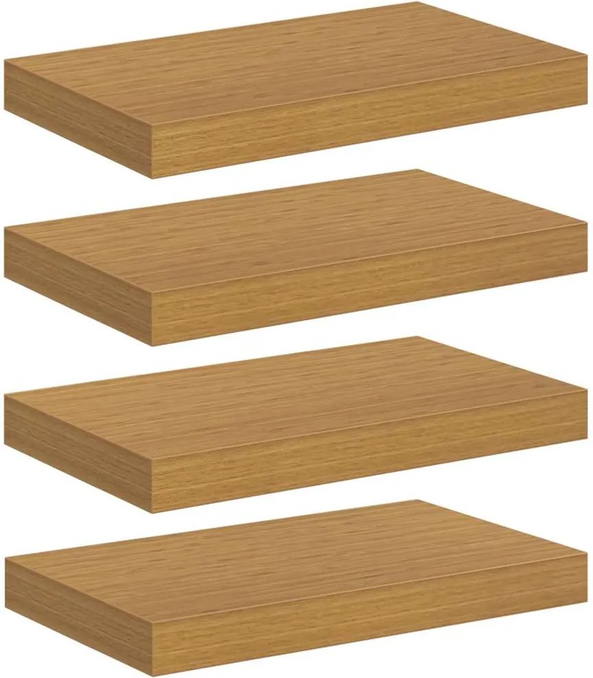 vidaXL Falpolc Falra szerelhető 4 pcs Bézs 40 x 23,5 x 4 cm Faanyag