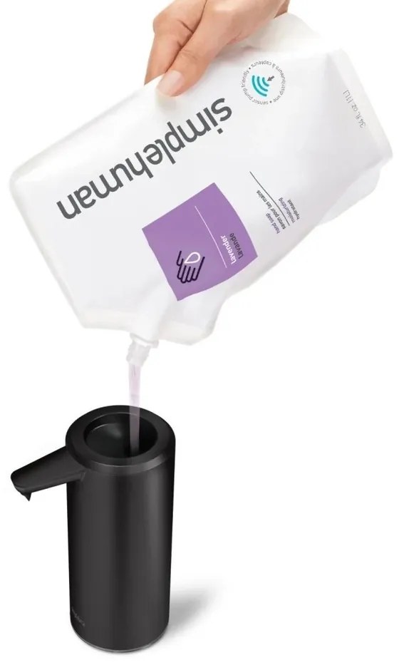 Simplehuman érintésmentes szappanadagoló 266 ml,újratölthető, matt fekete acél