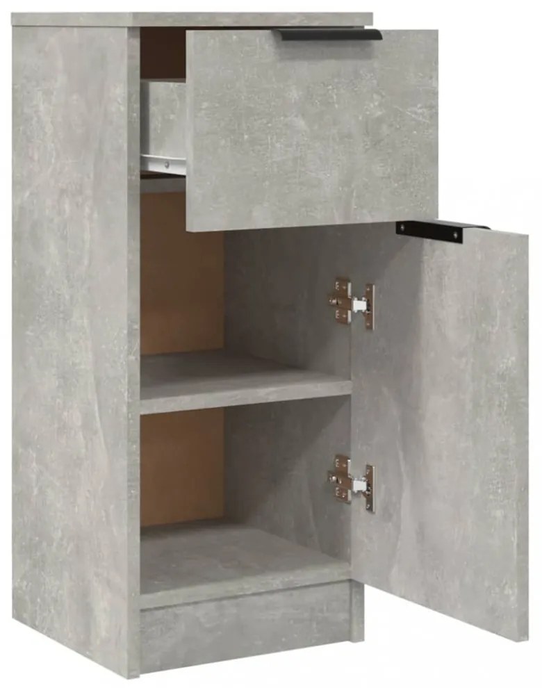 2 db betonszürke szerelt fa tálalószekrény 30 x 30 x 70 cm