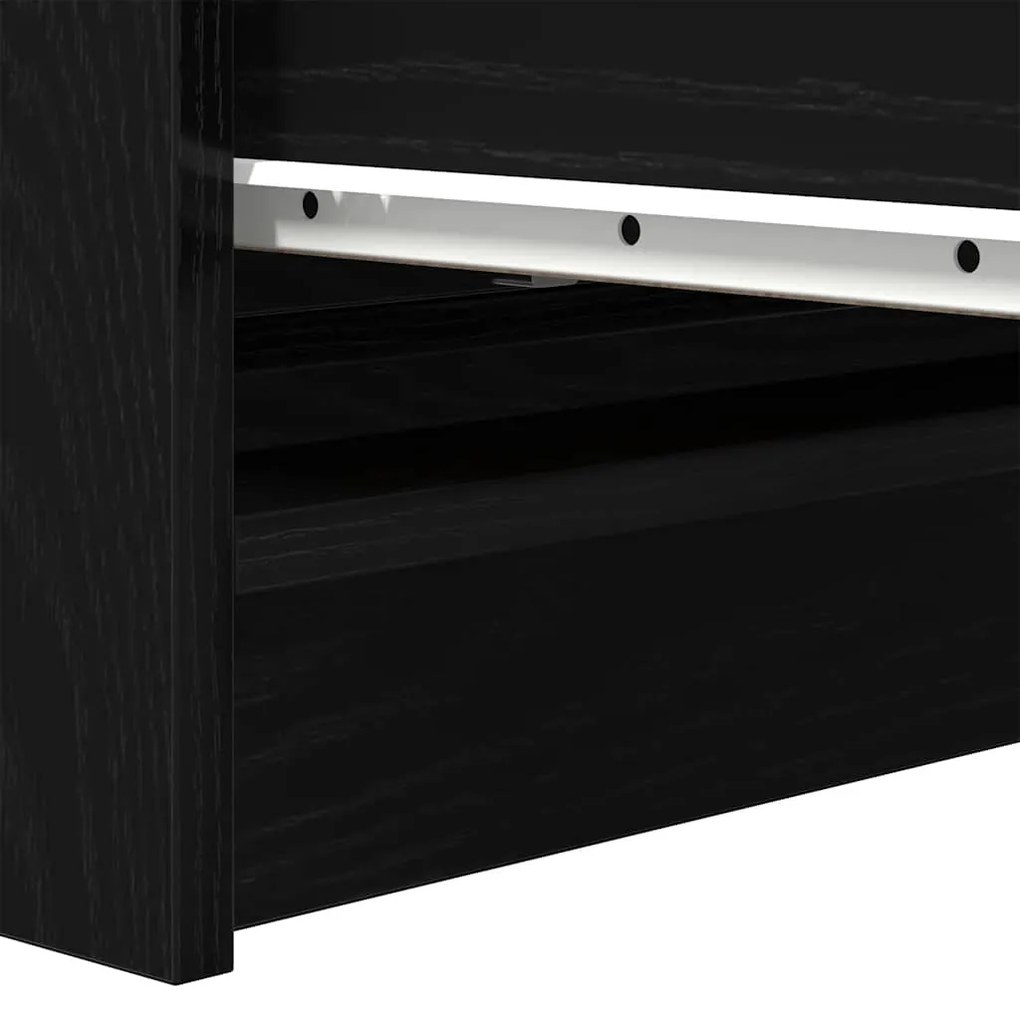 fekete tölgy szerelt fa tálalószekrény 80x35x99 cm