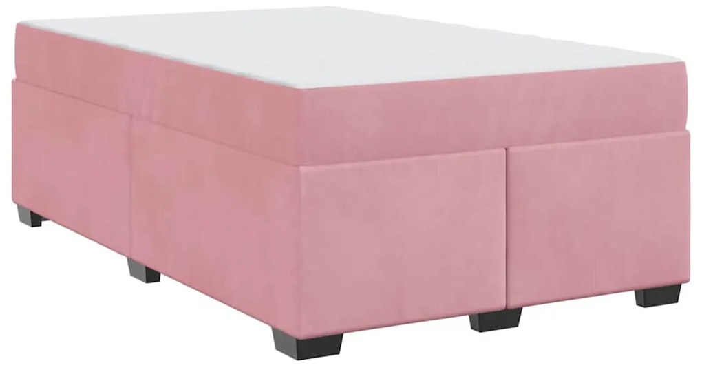 Ágykeret matraccal matracmal Rózsaszín 120 x 190 cm Bársony