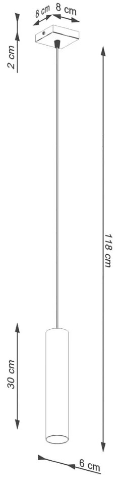 Krémszínű függőlámpa ø 8 cm Castro – Sollux