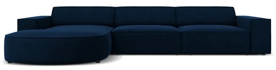 Kék bársony sarokkanapé (bal oldali) Jodie - Micadoni Home