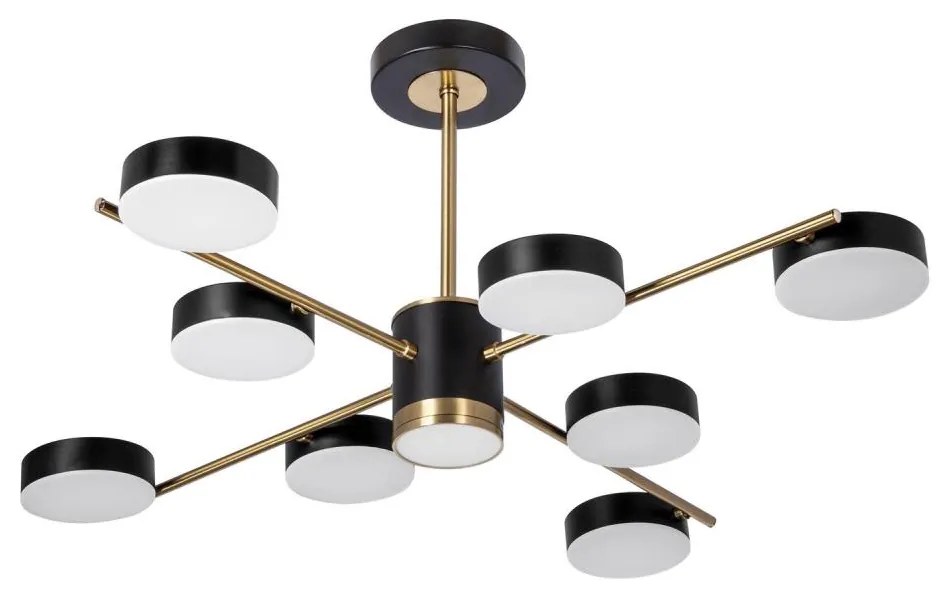 Venti LED Csillár rúdon 8xLED/7W/230V + LED/6W 3000-6000K átm. 77 cm arany/fekete VE0527