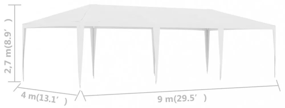 fehér partisátor 4 x 9 m