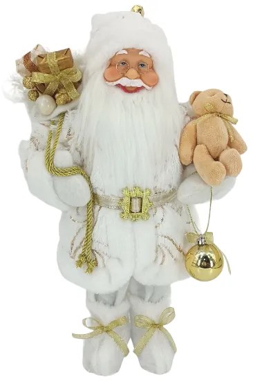 Fehér-arany Santa Claus dekoráció 40cm