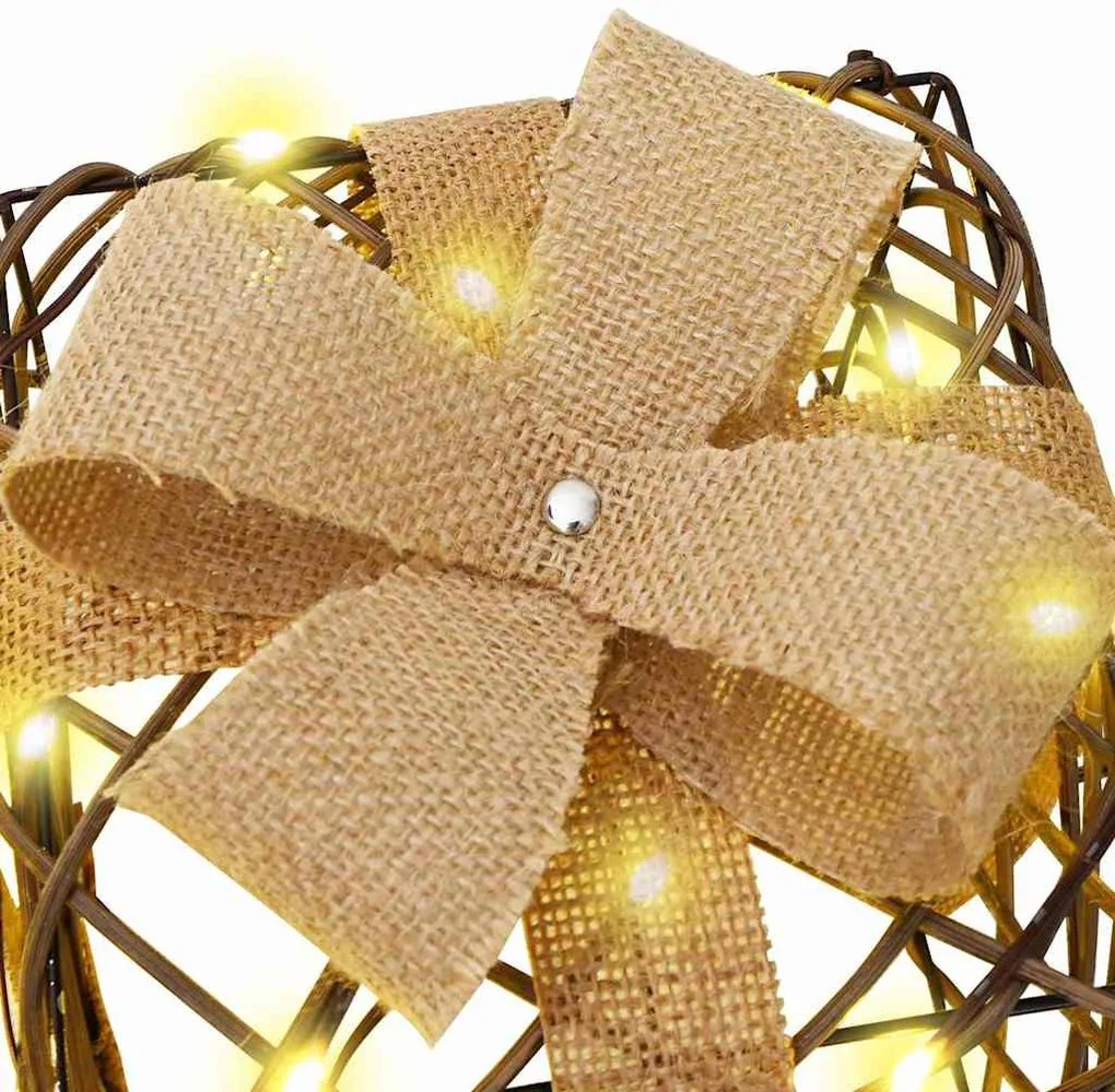 Ajándékdoboz 3 pcs Meleg fehér 20 x 20 x 20 cm Rattan